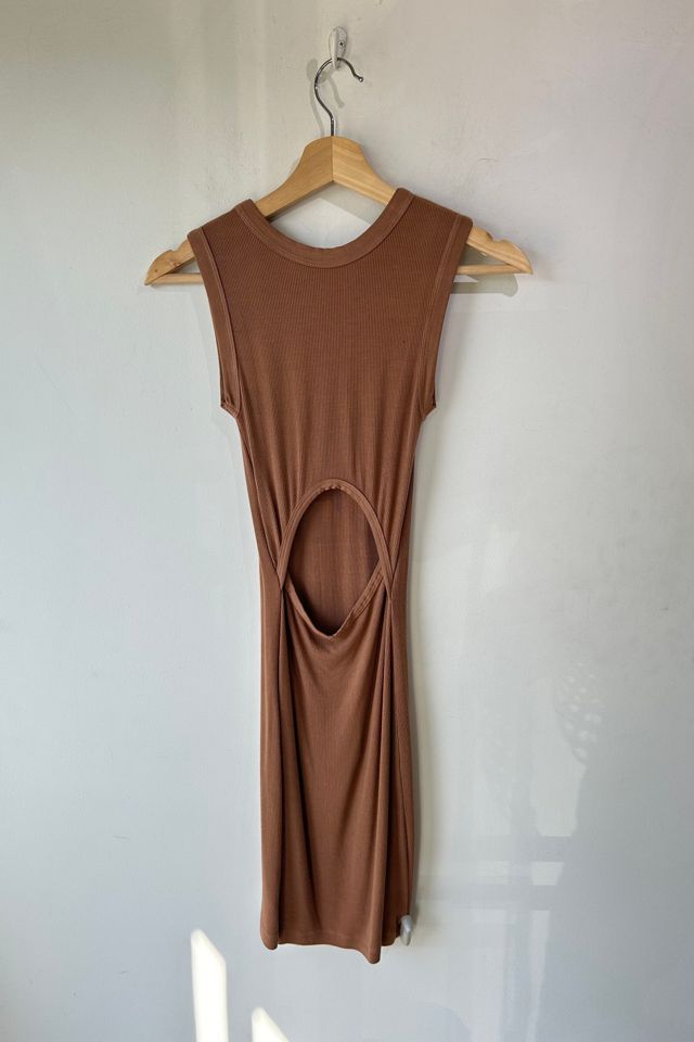 Enza Costa Brown Body Con Dress with Back Cutout Selected by The Curatorial Dept. #2