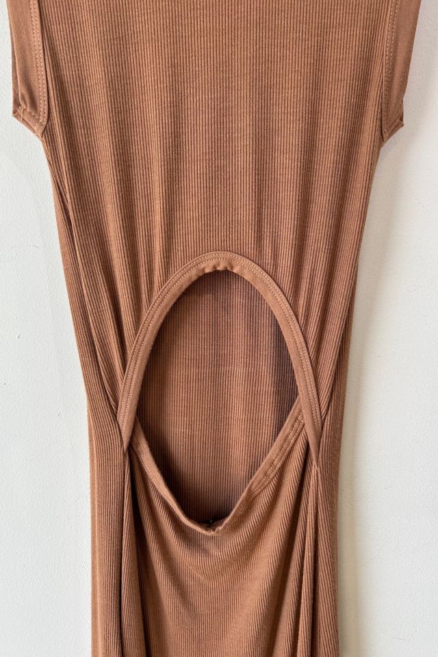 Enza Costa Brown Body Con Dress with Back Cutout Selected by The Curatorial Dept. #3