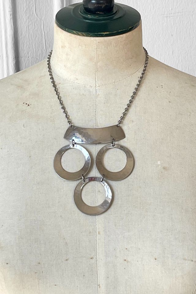 Modernist Vintage Silver-Tone Disc Necklace Selected by MARMALADE #1