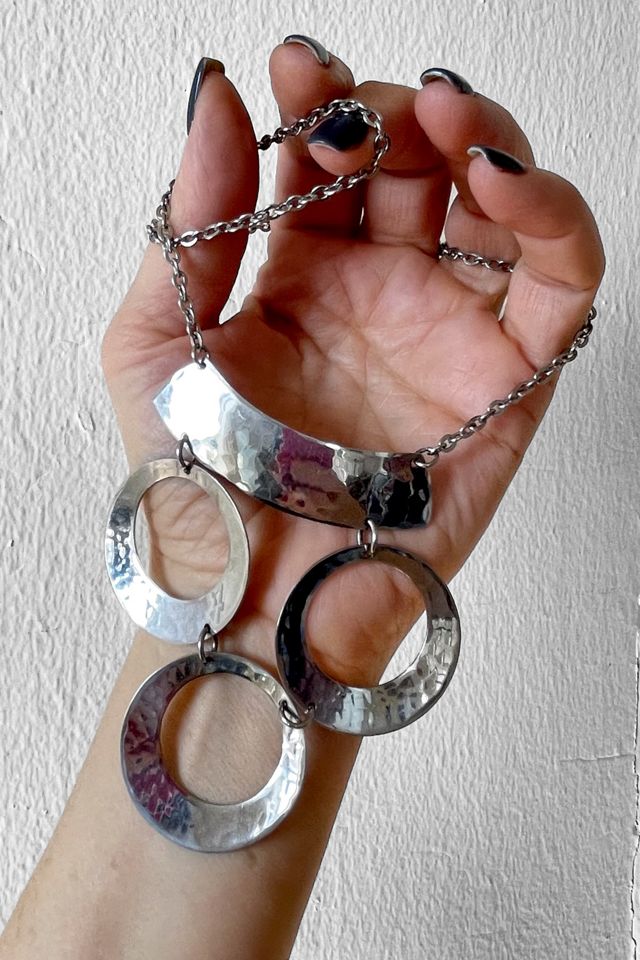 Modernist Vintage Silver-Tone Disc Necklace Selected by MARMALADE #3