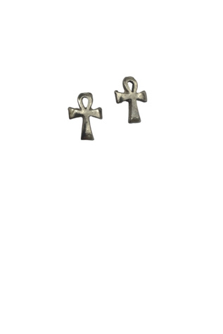 Tiny Vintage Silver Ankh Symbol Earrings Selected By Ankh By Racquel Vintage