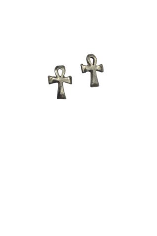 Tiny Vintage Silver Ankh Symbol Earrings Selected By Ankh By Racquel Vintage