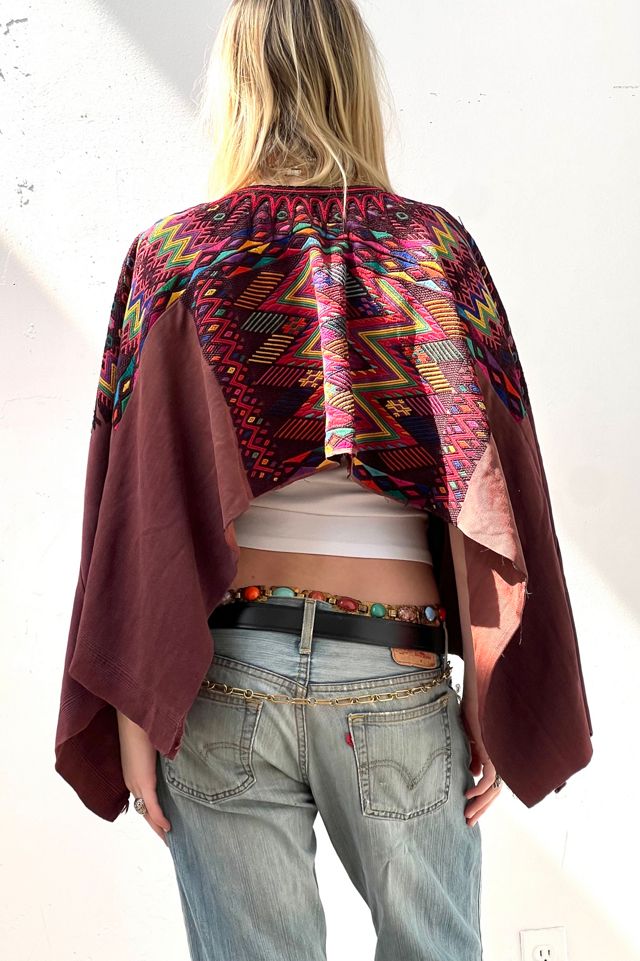 Vintage Hand Woven Embroidered Poncho Top Selected by Anna Corinna #1