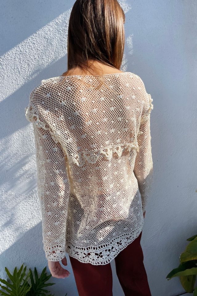 Crochet Lace Scalloped Top Selected by Madly Vintage #3