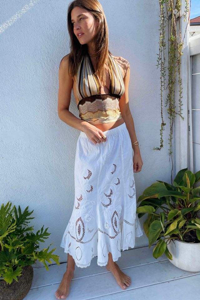 1980s Cotton Cutwork Skirt Selected by Madly Vintage #2
