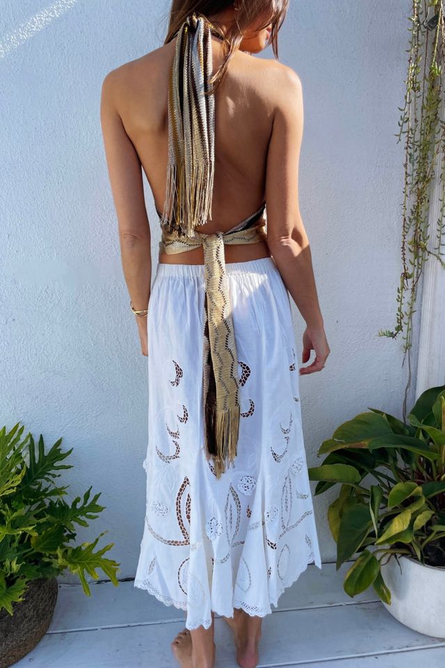 1980s Cotton Cutwork Skirt Selected by Madly Vintage #3