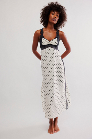 Just Dreamy Maxi Slip by Intimately at Free People in Dreamy Dot, Size: Medium