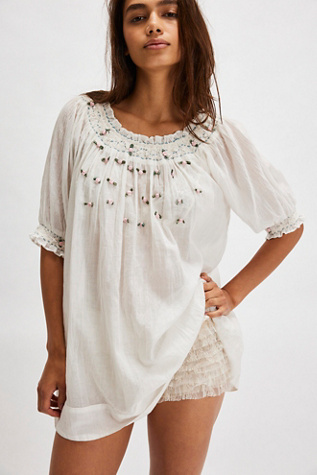 Atlas Rose Tunic at Free People in Optic White, Size: XS