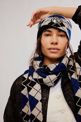 Anna Sui Argyle Beanie at Free People in Denim