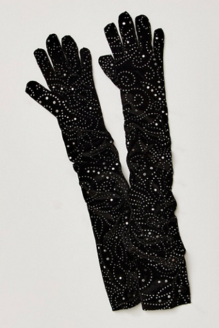 Anna Sui Jubilee Velvet Gloves at Free People in Black