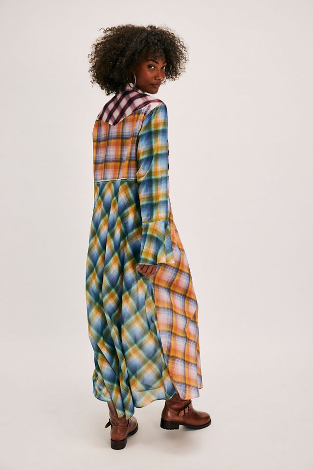 Prairie Plaid Maxi Dress Set #1