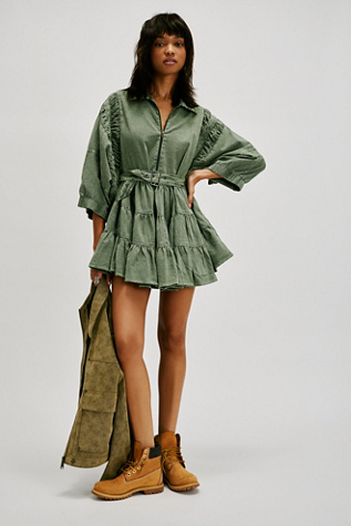 Hampton Mini Dress at Free People in Crystal Kelp, Size: Small