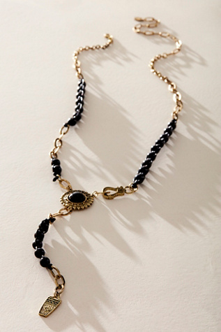 Symphony Lariat Necklace at Free People in Black