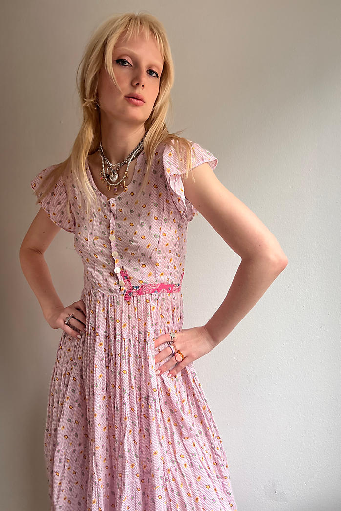 Vintage Thin Cotton Floral Print 1930s Dress Selected By Gypsy Nation Vintage