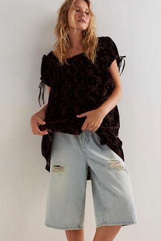 We The Free Summer Camp Velvet Tunic at Free People in Black Combo, Size: Small