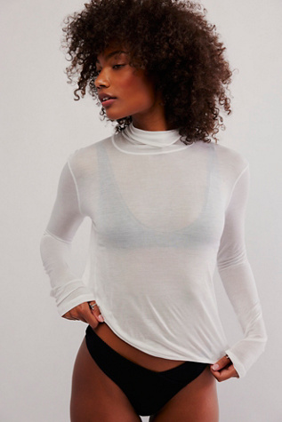 On Air Turtleneck Top by Intimately at Free People in Ivory, Size: Large