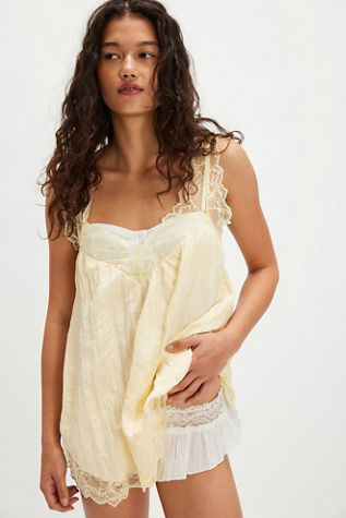 Lacey Essential Tunic by Intimately at Free People in Custard Vanilla, Size: Medium