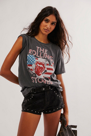 Rolling Stones America Tee by Junk Food at Free People in Vintage Black, Size: XL