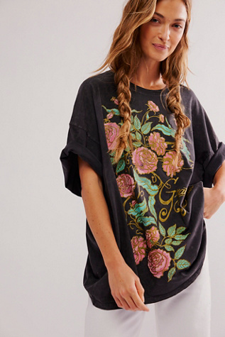 Grateful Dead Rose Tee by Daydreamer at Free People in Black Mineral