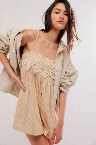 Collina Playsuit at Free People in Neutral Combo, Size: Small