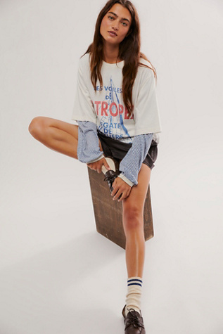 St. Tropez Tee by The Bureau at Free People in Ivory, Size: Medium