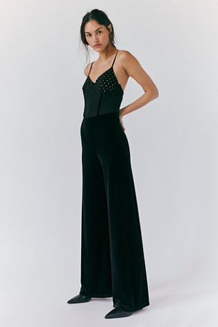 Nightcap Velvet Corset Jumpsuit at Free People in Black, Size: Small