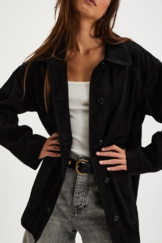 Annalise Suede Jacket At Free People In Black, Size: Medium