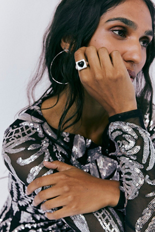 Running On Love Ring by Free People in Black, Size: US 8