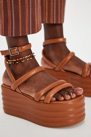 Iris Flatform Sandals By FP Collection At Free People In Luggage Leather, Size: US 8