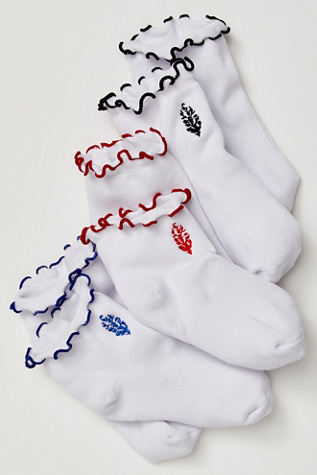 Super Surge Ruffled Socks by FP Movement at Free People, Blue Ruffle