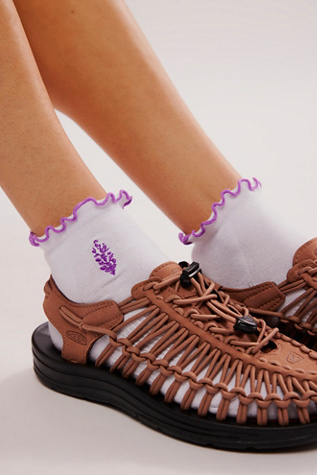 Super Surge Ruffled Socks by FP Movement at Free People, Purple Ruffle