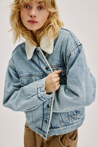 Levi's 90s Sherpa Trucker Jacket at Free People in Blue, Size: L