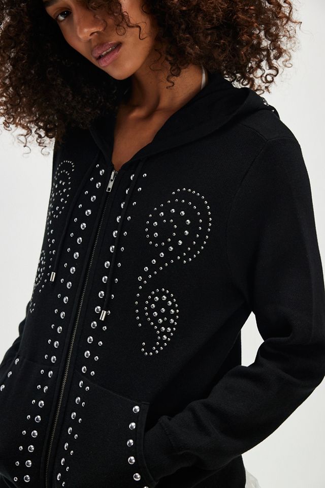 Free People Moto Studded Rocker Zip deals Hoodie Size S