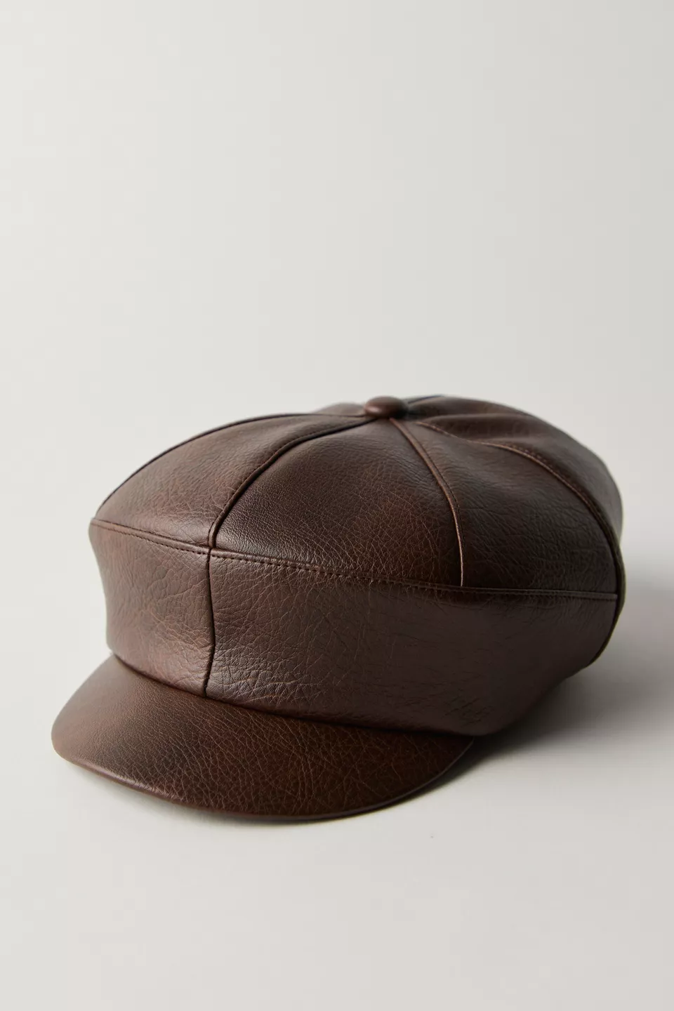 A brown leather hat