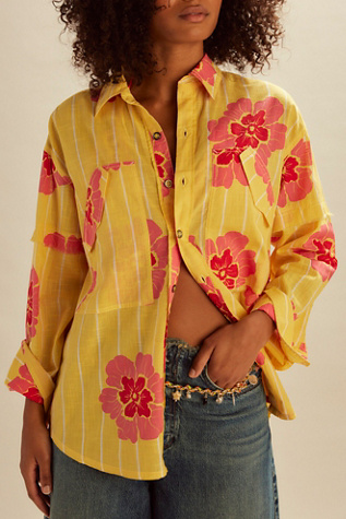 We The Free Flower Shirt at Free People in Bold Pop, Size: Large