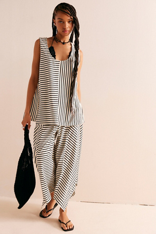 Olivia Stripe Pants by free-est at Free People in Ivory Combo, Size: XS