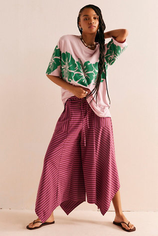 Olivia Stripe Pants by free-est at Free People in Cactus Combo, Size: XS