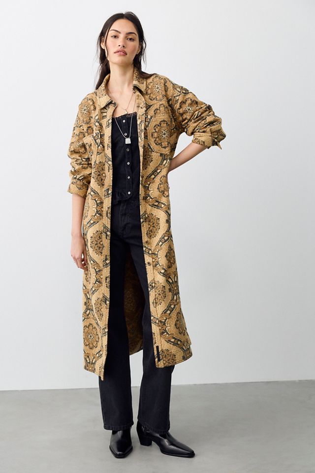 We The Free Brick Lane Jacquard Maxi Shirt Jacket #3