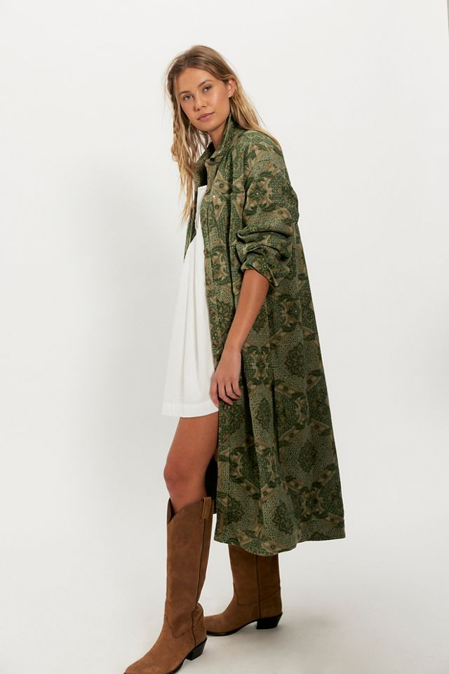 We The Free Brick Lane Jacquard Maxi Shirt Jacket #3