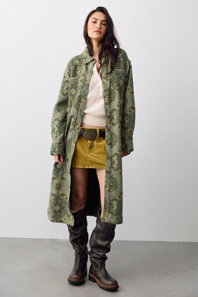 We The Free Brick Lane Jacquard Maxi Shirt Jacket #1