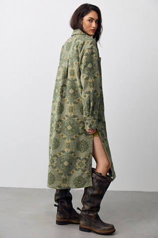 We The Free Brick Lane Jacquard Maxi Shirt Jacket