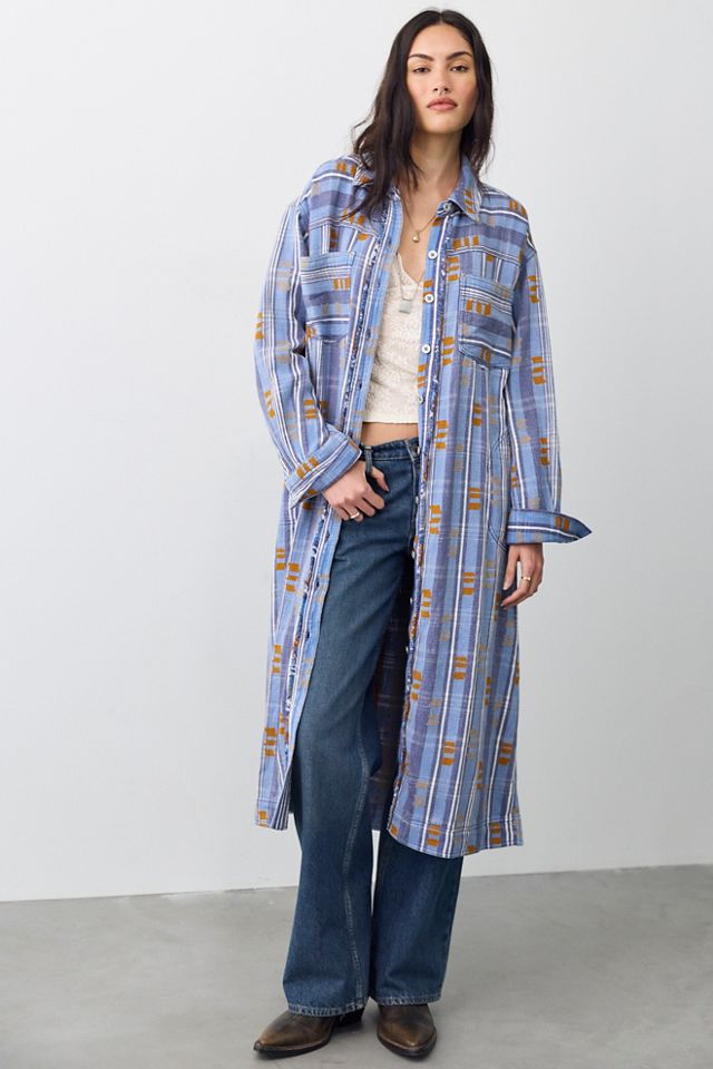 We The Free Brick Lane Jacquard Maxi Shirt Jacket #1