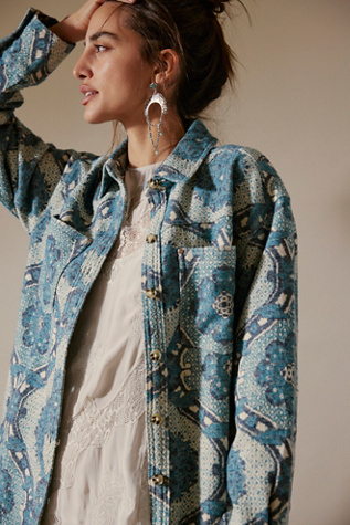 We The Free Brick Lane Jacquard Maxi Shirt