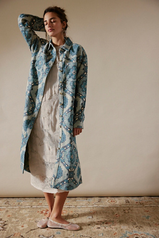 Free People ★ We The Free Brick Lane Jacquard Shirt Jacket We The Free Brick Lane Jacquard Maxi Shirt Jacket at