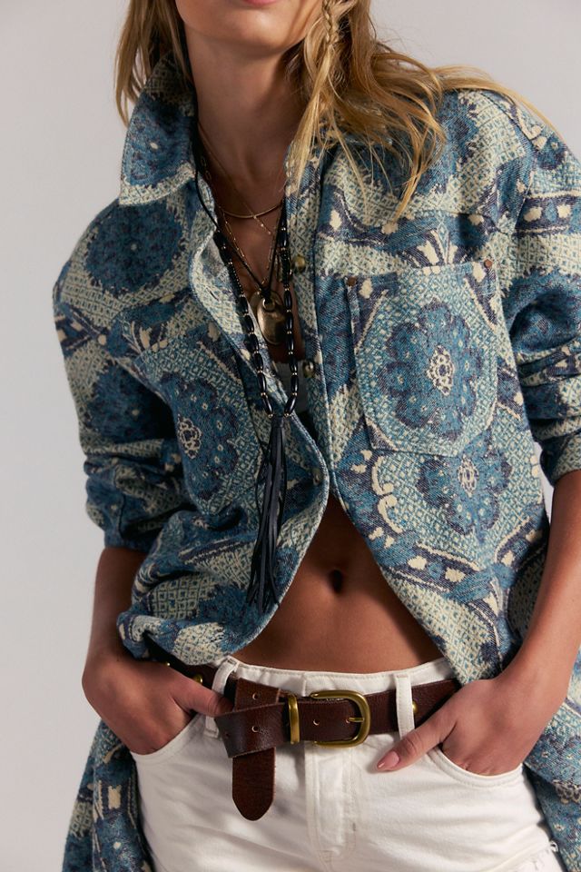 We The Free Brick Lane Jacquard Maxi Shirt Jacket #1