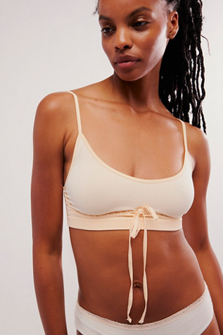 Candy Ribbon Bralette by Intimately at Free People in Bleached Apricot, Size: M/L