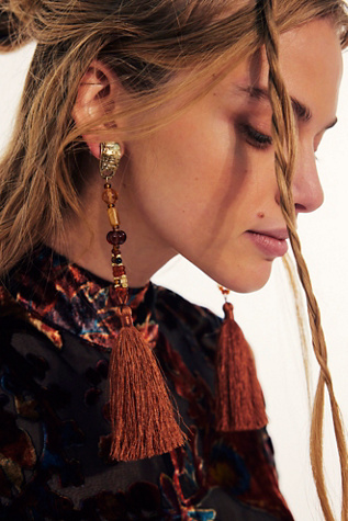 Boucles d'Oreilles Pendantes Mariposa par Free People en Oeil De Tigre, pour femme