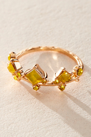 Leia Ring at Free People in Gold/Citrine, Size: US 8