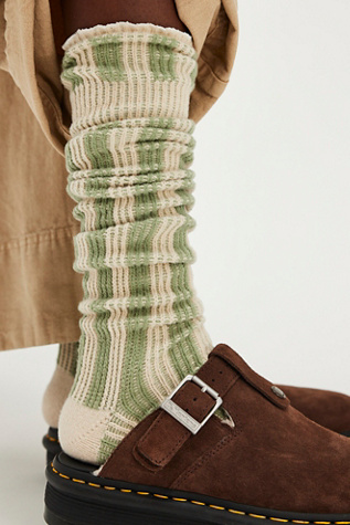 Stripe Out Tall Socks By Reliable Of Milwaukee At Free People In Green/Ivory