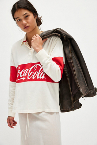 Coca-Cola Stripe Long-Sleeve Tee By Junk Food At Free People In White/Red, Size: XL